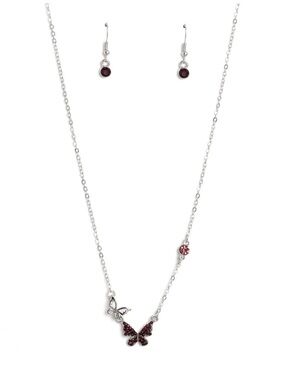 Can't BUTTERFLY Me Love - black Necklace-Paparazzi